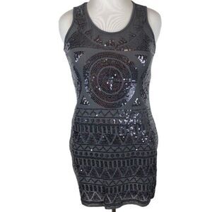 YA Los Angeles Grey Sequin Dress- Size L